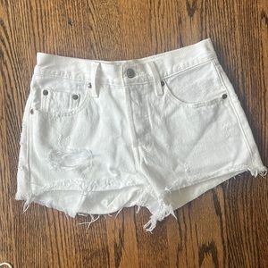 Levi’s 501 White Denim Shorts
